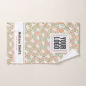 Retro Wavy Abstract Pattern Custom Hand Towel Handdoek (Handdoek)