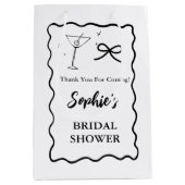 Retro Wavy Bruiloftsshower Cadeautas – Martini Gla (Voorkant)