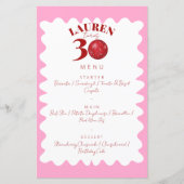 Retro Wavy Disco 30e anniversaire menu fête (Devant)