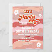 Retro Wavy Faisons la fête des adultes Invitation (Devant)