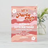 Retro Wavy Faisons la fête des adultes Invitation (Debout devant)