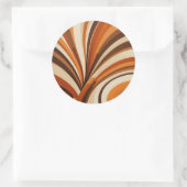 Retro Wavy Lines 70s Circle Sticker (Tas)