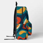 Retro Wavy Pattern Modern Abstract  Bedrukte Rugzak (Links)