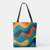 Retro Wavy Pattern Modern Abstract  Draagtas (Achterkant)