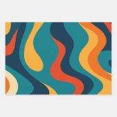 Retro Wavy Pattern Modern Abstract  Inpakpapier Vel (Voorkant 3)