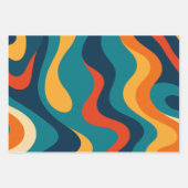 Retro Wavy Pattern Modern Abstract  Inpakpapier Vel (Voorkant 2)