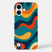 Retro Wavy Pattern Modern Abstract iPhone Case (Achterkant)