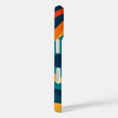 Retro Wavy Pattern Modern Abstract iPhone Case (Achterkant / Rechts)