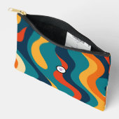 Retro Wavy Pattern Modern Abstract Make Up Bag Etui (Open)