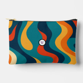 Retro Wavy Pattern Modern Abstract Make Up Bag Etui