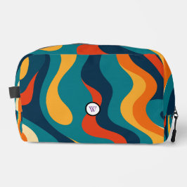 Retro Wavy Pattern Modern Abstract Make Up Bag Toilettasje