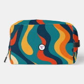 Retro Wavy Pattern Modern Abstract Make Up Bag Toilettasje (Achterkant)