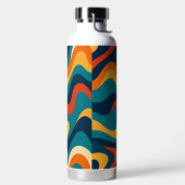 Retro Wavy Pattern Modern Abstract  Waterfles (Links)