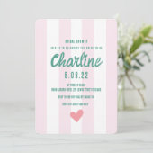 Retro Wavy Roze Gestreept Handschrift Vrijgezellen Kaart (Staand voorkant)