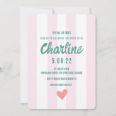 Retro Wavy Roze Gestreept Handschrift Vrijgezellen Kaart (Voorkant)
