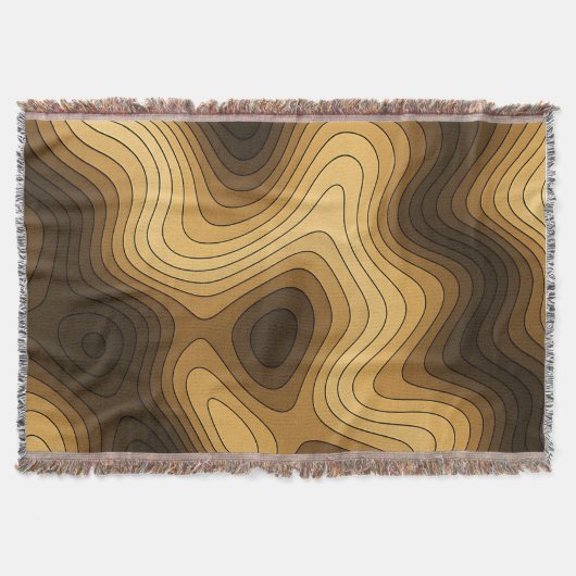 retro-Wavy topografisch Abstract patroon Deken (Voorkant)