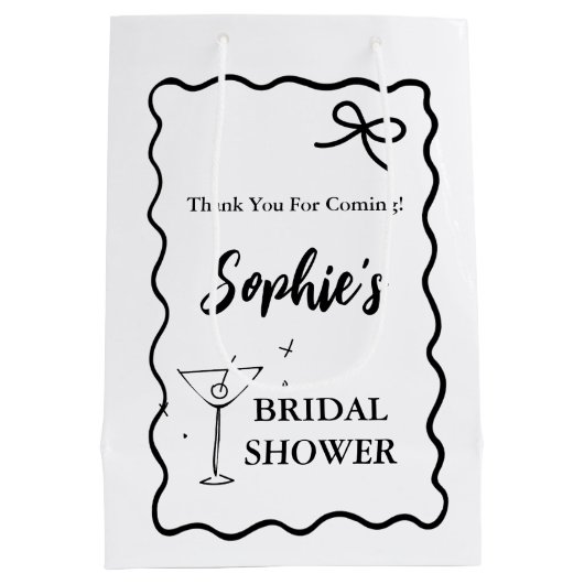 Retro Wavy Vrijgezellenfeest Geschenktas – Martini Medium Cadeauzakje (Achterkant)