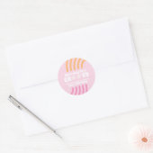 Retro Way Two Groovy Daisy Flower Birthday roze Ronde Sticker (Envelop)