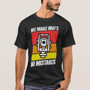 Retro We maken kaarten, geen fouten landmeter T-shirt