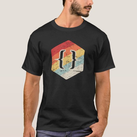Retro webontwikkelaar HTML JavaScript en CS T-shirt (Voorkant)
