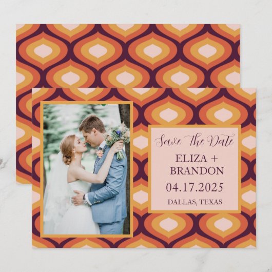 Retro Wedding Bewaar de datum Foto Save The Date (Voorkant / Achterkant)