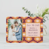 Retro Wedding Bewaar de datum Foto Save The Date (Staand voorkant)