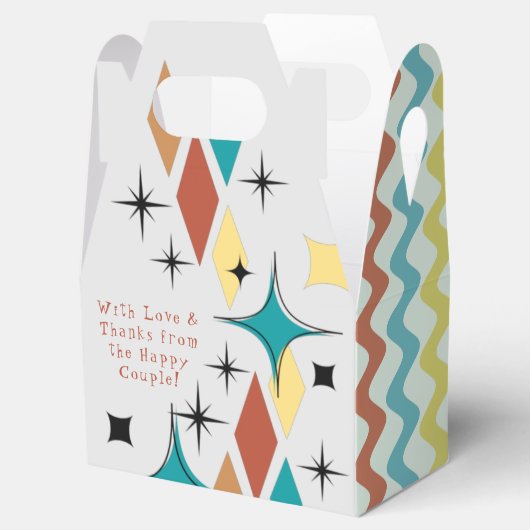 Retro Wedding Gable Favor Box Bedankdoosjes (Geopend)