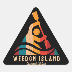 Retro Weedon Island Kajakken Driehoek Sticker