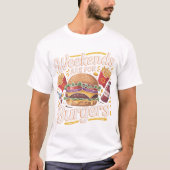 Retro Weekend Burger Lover Typography Design T-shirt (Voorkant)
