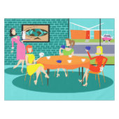 Retro Weekly Vrouwenkaart Tablecloth Tafelkleed (Voorkant (Horizontaal))