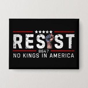 Retro Weerstand Geen Koningen In Amerika Button