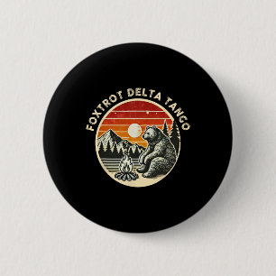 Retro Weerstandsbeer Kamperen Wandelen Foxtrots De Ronde Button 5,7 Cm