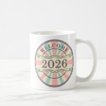 Retro Welkom 2026 Nieuwjaarsmok