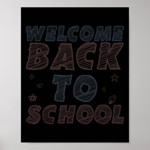 Retro Welkom Terug naar School Design voor Leraren Poster