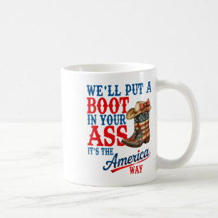 Retro We'll Put A Boot Western Cowgirl Usa Vlag 4t Koffiemok