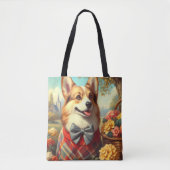 Retro Welsh Corgi Cardigan Schilderij Draagtas (Voorkant)