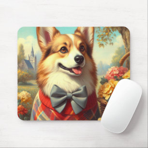 Retro Welsh Corgi Cardigan Schilderij Muismat