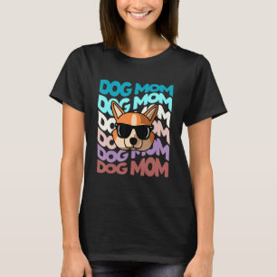 Retro Welsh Corgi Dog mamma Cool zonnebril T-shirt