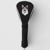 Retro Welsh Corgi Zonnebril Golfheadcover (Voorkant)