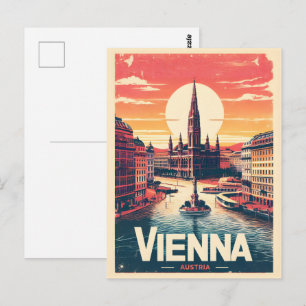 Retro Wenen stad Oostenrijk cadeaus Briefkaart