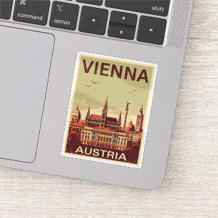 Retro Wenen stad Oostenrijk skyline cadeaus  Sticker