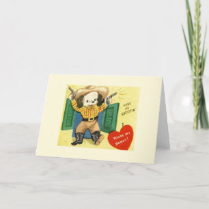 Retro wenskaart van de Valentijnsdag van de Cowboy Feestdagen Kaart