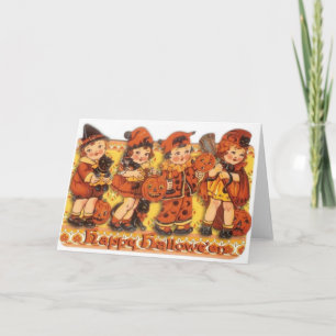 Retro Wenskaart van Halloween Kaart