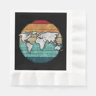 Retro-Wereldkaart Servet