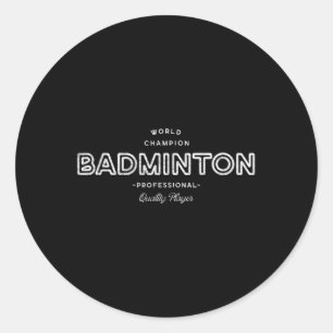 Retro Wereldkampioen Badminton Professioneel Ronde Sticker