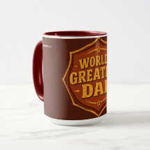 Retro Werelds Beste Papa Badge Mok | Aanpasbaar