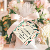 Retro wervelboog munt en roze bruiloft dank u bedankjes labels