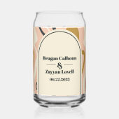 Retro wervelboog roze zwart goud bruiloft blikvorm glas (Achterkant)