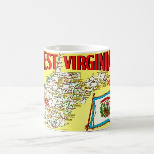 Retro West Virginia Map Mug (Centre)