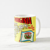 Retro  West Virginia Map Mug Koffiemok (Voorkant rechts)